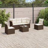 vidaXL 5-delige Loungeset met kussens poly rattan zwart