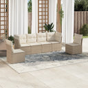 vidaXL 6-delige Loungeset met kussens poly rattan zwart