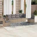 vidaXL 6-delige Loungeset met kussens poly rattan zwart