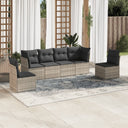 vidaXL 6-delige Loungeset met kussens poly rattan zwart