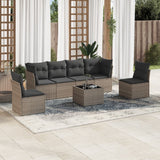 vidaXL 6-delige Loungeset met kussens poly rattan zwart