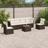 vidaXL 6-delige Loungeset met kussens poly rattan zwart