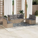vidaXL 7-delige Loungeset met kussens poly rattan zwart