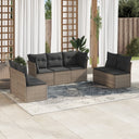 vidaXL 7-delige Loungeset met kussens poly rattan zwart