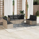 vidaXL 7-delige Loungeset met kussens poly rattan zwart