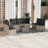 vidaXL 7-delige Loungeset met kussens poly rattan zwart
