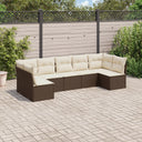 vidaXL 7-delige Loungeset met kussens poly rattan zwart