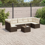 vidaXL 7-delige Loungeset met kussens poly rattan zwart