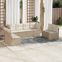 vidaXL 8-delige Loungeset met kussens poly rattan zwart