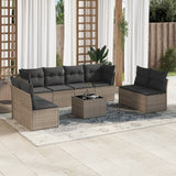 vidaXL 8-delige Loungeset met kussens poly rattan zwart