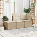 vidaXL 3-delige Loungeset met kussens poly rattan zwart