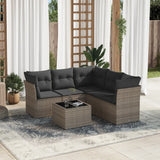 vidaXL 5-delige Loungeset met kussens poly rattan zwart