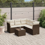 vidaXL 5-delige Loungeset met kussens poly rattan zwart