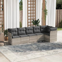 vidaXL 6-delige Loungeset met kussens poly rattan zwart