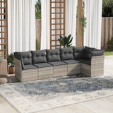 vidaXL 6-delige Loungeset met kussens poly rattan zwart