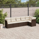 vidaXL 6-delige Loungeset met kussens poly rattan zwart