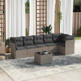 vidaXL 6-delige Loungeset met kussens poly rattan zwart