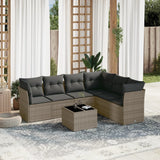 vidaXL 6-delige Loungeset met kussens poly rattan zwart