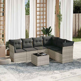 vidaXL 6-delige Loungeset met kussens poly rattan zwart