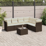 vidaXL 6-delige Loungeset met kussens poly rattan zwart