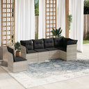 vidaXL 6-delige Loungeset met kussens poly rattan zwart