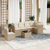 vidaXL 6-delige Loungeset met kussens poly rattan zwart