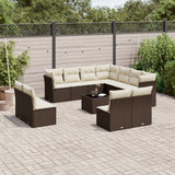 vidaXL 11-delige Loungeset met kussens poly rattan zwart