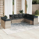 vidaXL 9-delige Loungeset met kussens poly rattan zwart