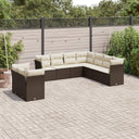 vidaXL 9-delige Loungeset met kussens poly rattan zwart