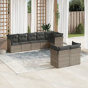 vidaXL 8-delige Loungeset met kussens poly rattan zwart