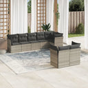 vidaXL 8-delige Loungeset met kussens poly rattan zwart