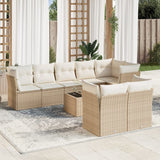 vidaXL 8-delige Loungeset met kussens poly rattan zwart