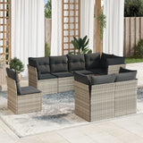 vidaXL 8-delige Loungeset met kussens poly rattan zwart