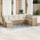 vidaXL 8-delige Loungeset met kussens poly rattan zwart