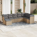 vidaXL 8-delige Loungeset met kussens poly rattan zwart