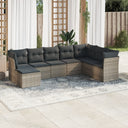 vidaXL 8-delige Loungeset met kussens poly rattan zwart