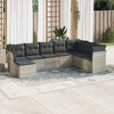 vidaXL 8-delige Loungeset met kussens poly rattan zwart