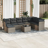 vidaXL 8-delige Loungeset met kussens poly rattan zwart