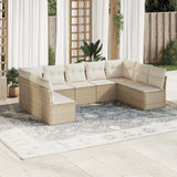 vidaXL 9-delige Loungeset met kussens poly rattan zwart
