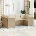 vidaXL 6-delige Loungeset met kussens poly rattan zwart