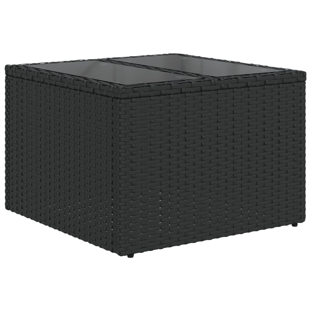 vidaXL 10-piece Garden Sofa Set with Cushions Black Poly Rattan