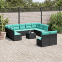 vidaXL 11-piece Garden Sofa Set with Cushions, Brown Poly Rattan