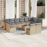 vidaXL 12-Piece Lounge Set with Cushions Poly Rattan Black