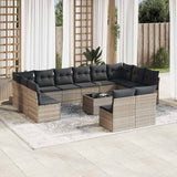 vidaXL 12-Piece Lounge Set with Cushions Poly Rattan Black