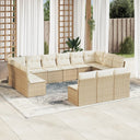 vidaXL 13-delige Loungeset met kussens poly rattan zwart