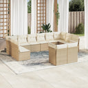 vidaXL 12-delige Loungeset met kussens poly rattan zwart