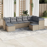 vidaXL 9-delige Loungeset met kussens poly rattan zwart