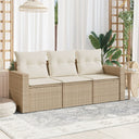 vidaXL 3-Piece Lounge Set with Cushions Poly Rattan Black