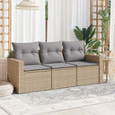 vidaXL 3-Piece Lounge Set with Cushions Poly Rattan Black