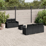 vidaXL 6-Piece Lounge Set with Cushions Poly Rattan Black